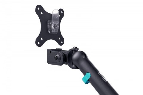 Ramię biurkowe podwójne z zaciskiem i sprężyną mechaniczną 2x LCD max. 35" obciążenie 2x10kg, VESA: 75x75, 100x100, czarne