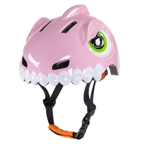 Kask rowerowy dziecięcy 52-56 cm - różowy dinozaur WOZINSKY