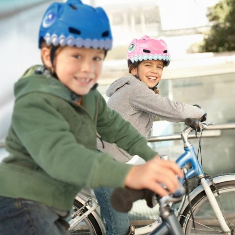 Kask rowerowy dziecięcy 52-56 cm - różowy dinozaur WOZINSKY