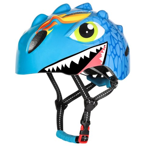 Kask rowerowy dziecięcy lekki 50-54 cm - niebieski smok WOZINSKY