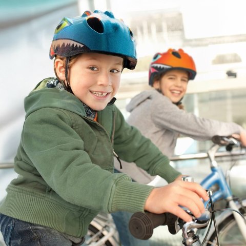 Kask rowerowy dziecięcy lekki 50-54 cm - niebieski smok WOZINSKY