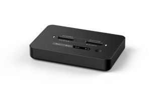Stacja dokująca do komputerów stacjonarnych z dwoma dyskami SSD USB typu C, M.2 NVME (i SATA), czarna