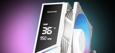 Chłodzenie powietrzne Volcano 0C T202 LCD ARGB 120 białe