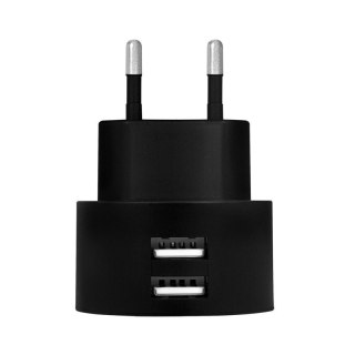 Ładowarka sieciowa 2x USB-A, 10.5W, czarna