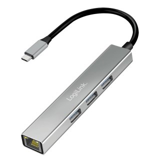 HUB USB3.2 3xUSB-A, 1x RJ45 Gigabit Ethernet