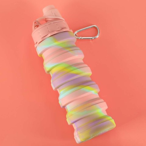 Butelka na wodę bidon silikonowy składany z uchwytem BPA FREE 500ml tęczowy Kik Sp. z o. o. Sp. k.