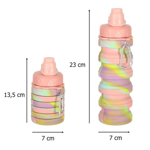 Butelka na wodę bidon silikonowy składany z uchwytem BPA FREE 500ml tęczowy Kik Sp. z o. o. Sp. k.