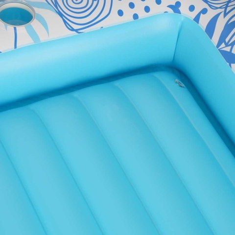 Materac dmuchany do pływania, leżak do opalania z poduszką niebieski Kik Sp. z o. o. Sp. k.