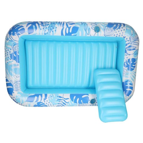 Materac dmuchany do pływania, leżak do opalania z poduszką niebieski Kik Sp. z o. o. Sp. k.
