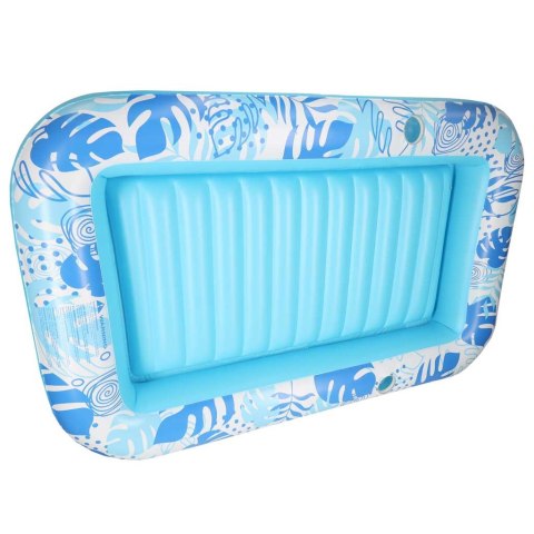 Materac dmuchany do pływania, leżak do opalania z poduszką niebieski Kik Sp. z o. o. Sp. k.