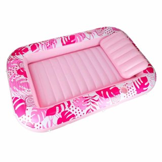 Materac dmuchany do pływania, leżak do opalania z poduszką różowy Kik Sp. z o. o. Sp. k.