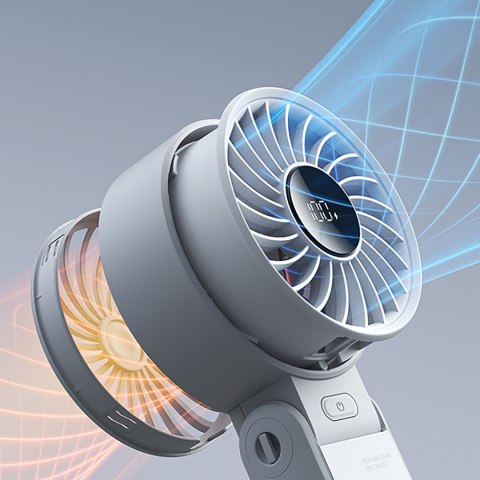 Mini wentylator wiatrak ręczny USB-C 3600mAh - szary