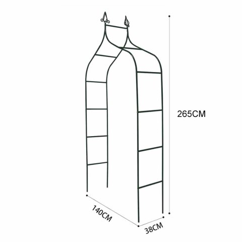 Pergola ogrodowa LUARO metalowa łuk z grotami na róże kwiaty pnącza 265 cm Kik Sp. z o. o. Sp. k.
