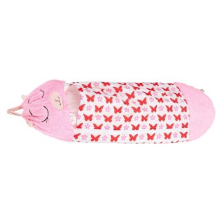 Śpiwór do spania dla dzieci turystyczny poduszka 2w1 125x50cm różowy Kik Sp. z o. o. Sp. k.