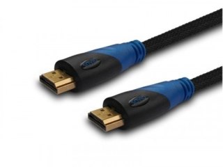 Kabel HDMI (M) 3m, oplot nylonowy, złote końcówki, v1.4 high speed, ethernet/3D, CL-07 Savio