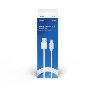 Kabel USB- A - micro USB, 2A, 3m, CL-167 Savio