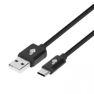 Kabel USB-USB C 3 m. czarny sznurek TB