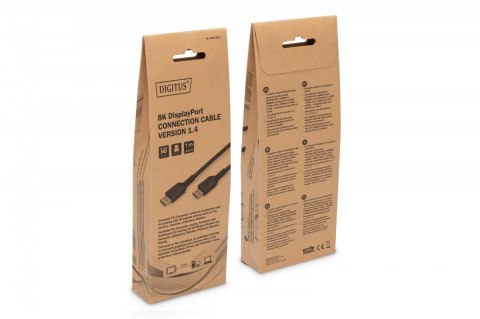 Kabel połączeniowy PREMIUM DisplayPort 8K60Hz UHD DP/DP M/M 1m Czarny Digitus