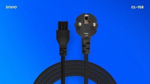 Kabel zasilający koniczynka, 3m, CL-158 Savio