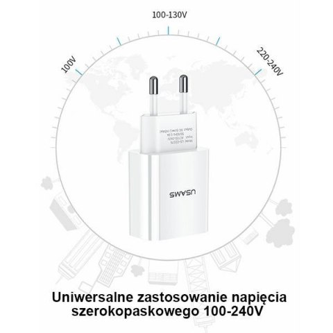 Ładowarka sieciowa T18 1xUSB 2,1A Head USAMS