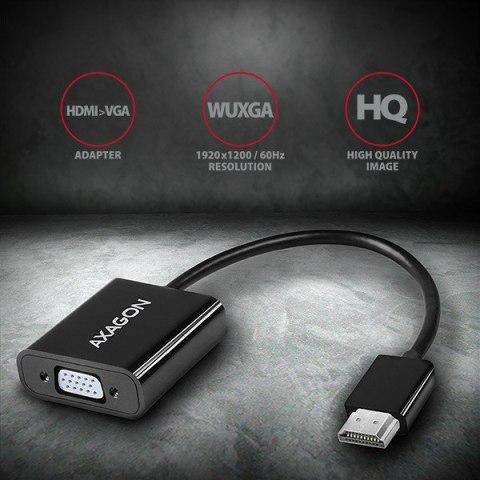 RVH-VGAN Adapter aktywny HDMI -> VGA FullHD, wyjście audio, micro USB złącze zasilania AXAGON