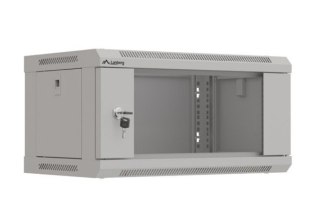 Szafa instalacyjna rack wisząca 19" 4U 540x350 szara drzwi przeszklone (flat pack)