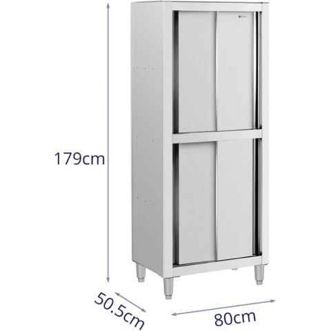 Szafa gastronomiczna magazynowa ze stali nierdzewnej drzwi suwane 120 kg 80 x 50 x 180 cm Royal Catering