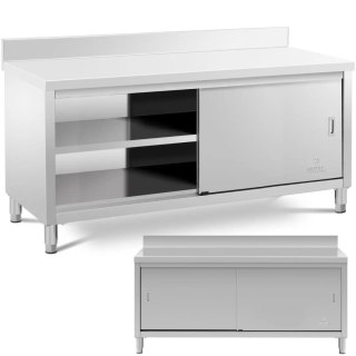 Stół blat roboczy przyścienny z szafką rantem drzwi suwane 180 x 70 x 97 cm Royal Catering