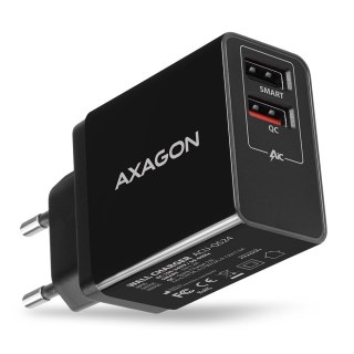 ACU-QS24 Ładowarka sieciowa QC 24W, 2x port USB--A, QC3.0/AFC/FCP + 5V/1.2A AXAGON