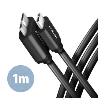 BUMM3-CM10AB Kabel Micro-B USB, USB-C 3.2 Gen 1, 1m, 3A, ALU, PVC Czarny AXAGON