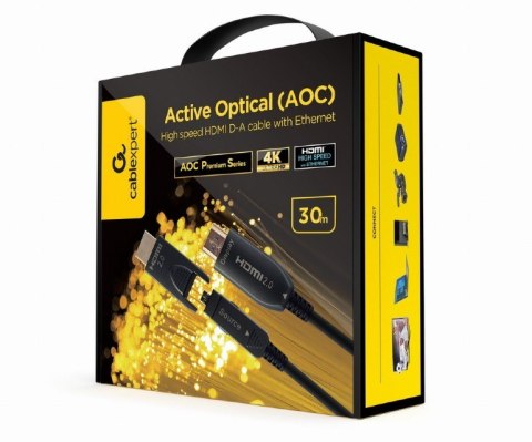 Kabel AOC High Speed HDMI with ethernet 30 m z adapterem D/A Gembird