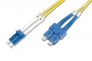 Patch cord światłowodowy FO LC/SC, duplex, SM 9/125, OS2, LSOH, 1m, żółty Digitus