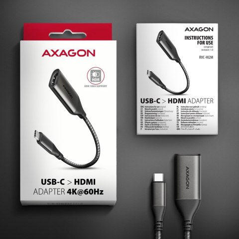 RVC-HI2M Adapter aktywny USB-C -> HDMI 2.0 4K/60Hz Aluminum, 25cm kabel