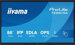 Monitor interaktywny 86 cali TE8615A-B2AG IPS,4K,40pkt,550cd,DeepContrast-IR+, HDMI x2,DP,USB-C, 2 x 20W, OPS Slot x1, 5xUSB,