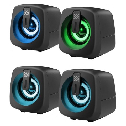 Głośniki komputerowe J1 2.0 6W LED USB czarne