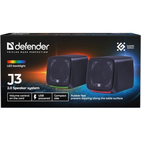 Głośniki komputerowe J3 2.0 6W LED USB Czarne