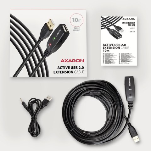 ADR-210 USB 2.0 A-M -> A-F aktywny kabel przedłużacz/wzmacniacz 10m AXAGON