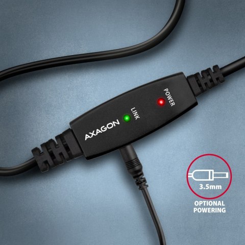 ADR-215B USB 2.0 A-M -> B-M aktywny kabel połączeniowy/wzmacniacz 15m AXAGON