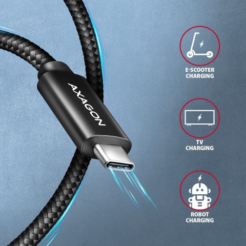 BUCM2-CM15AB Kabel USB-C - USB-C, 1.5m 5A charging, ALU, 240W PD, oplot, USB2.0, czarny