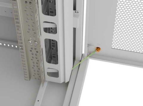 Szafa instalacyjna rack stojąca 19 cali 47U 800x1000 szara drzwi perforowane LCD (flat pack) V2