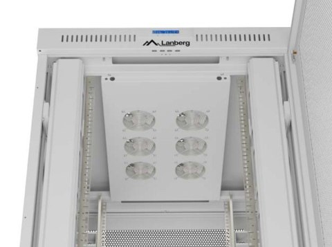 Szafa instalacyjna rack stojąca 19 cali 47U 800x1000 szara drzwi perforowane LCD (flat pack) V2