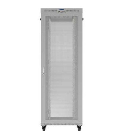 Szafa instalacyjna rack stojąca 19 cali 47U 800x1000 szara drzwi perforowane LCD (flat pack) V2