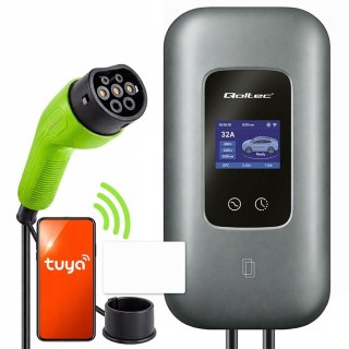 Stacja ładowania do samochodu elektrycznego i hybryd | 3fazy | 22kW | 32A | Wi-Fi | LCD | RFID | TUYA | 5m