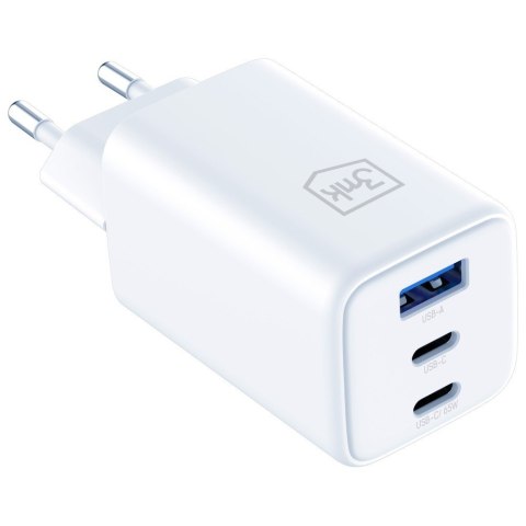 Ładowarka sieciowa Hyper GaN 65W 1xUSB-A 2xUSB-C PD QC4+ biała