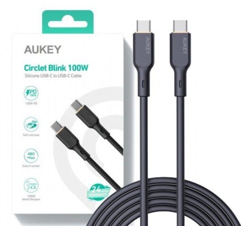 CB-SCC101 kabel USB-C - USB-C 1m 100W PD 5A 20V silikonowy czarny