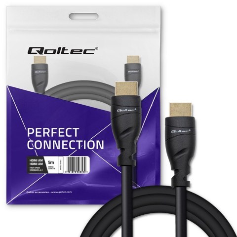 Kabel HDMI v2.1 Ultra High Speed 8K | 60Hz | 26AWG | 5m Złoty Qoltec