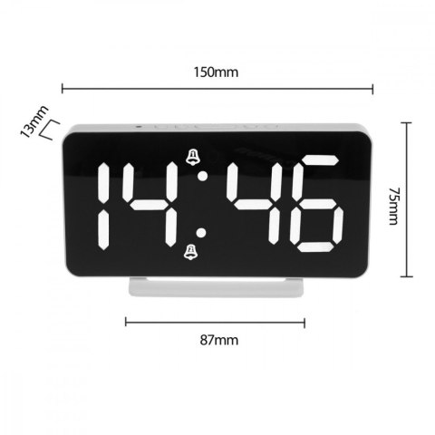 Zegar z alarmem i funkcją termometru GB383 Biały GreenBlue