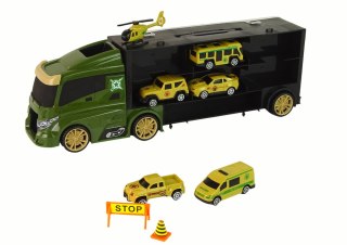 Zestaw Militarny Wojskowy Auto Ciężarówka Resoraki Walizka Na Auta LEAN Toys