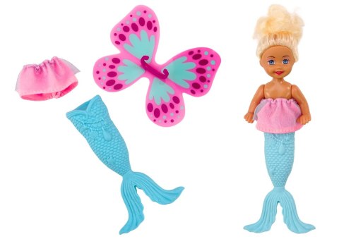 Mini Laleczka 2w1 Syrenka Wróżka Ogon Skrzydła LEAN Toys