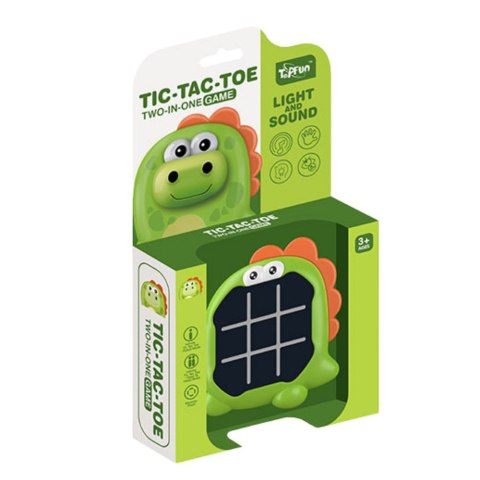Gra Elektroniczna 3w1 Kółko i Krzyżyk Memory Dinozaur Zielony LEAN Toys